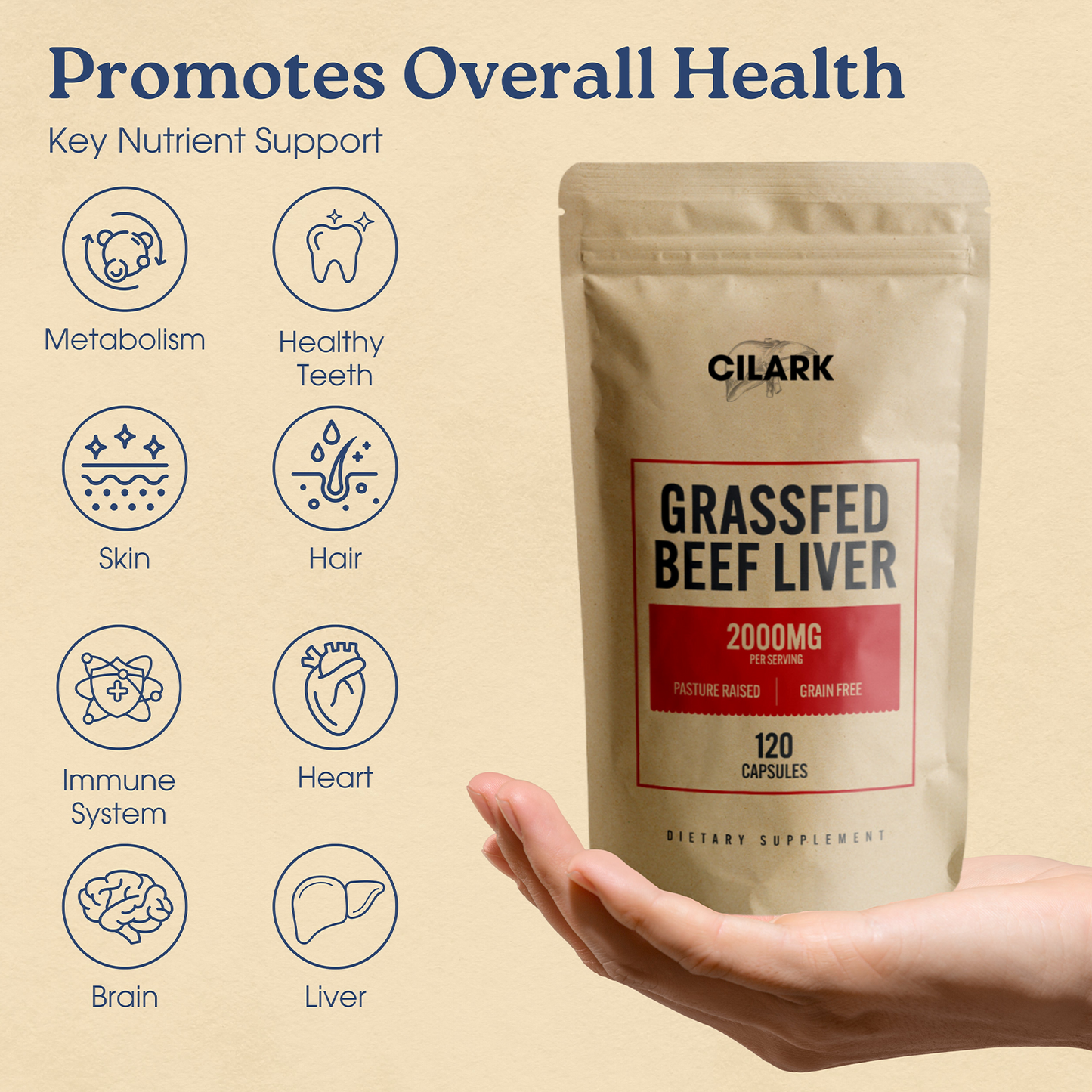 CILARK Grass Fed Beef Liver Capsules
