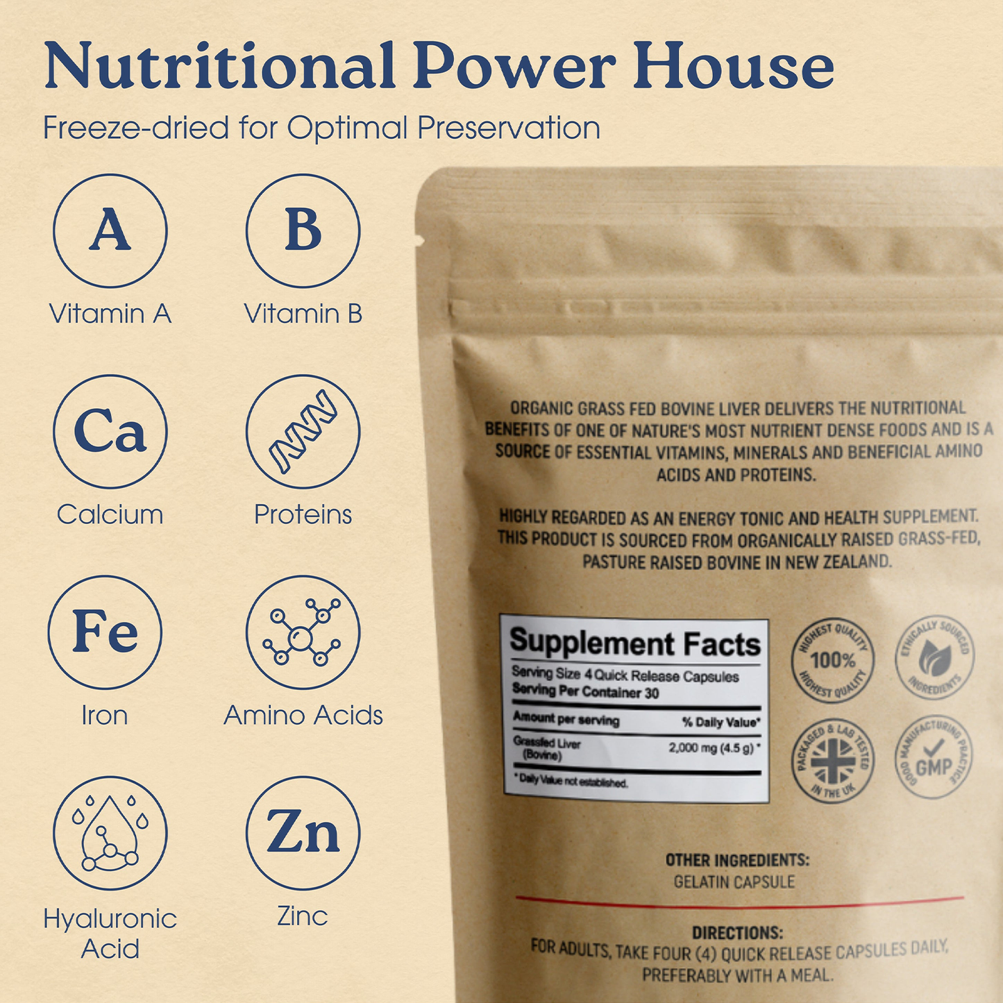CILARK Grass Fed Beef Liver Capsules